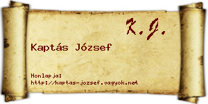 Kaptás József névjegykártya